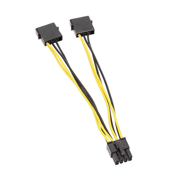 Кабель питания процессора, переходник для CPU 2 * Molex 4 pin/ CPU 8 ...