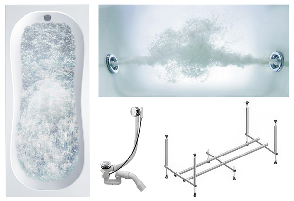 Ванна Timo INKA 150x70 (в комплекте слив, каркас, боковой гидромассаж ...