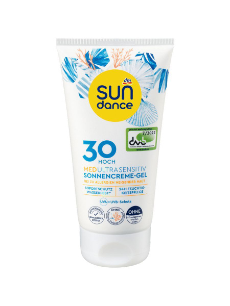 Средство солнцезащитное SUNDANCE Sonnencreme Gel, MED ultra sensitiv ...