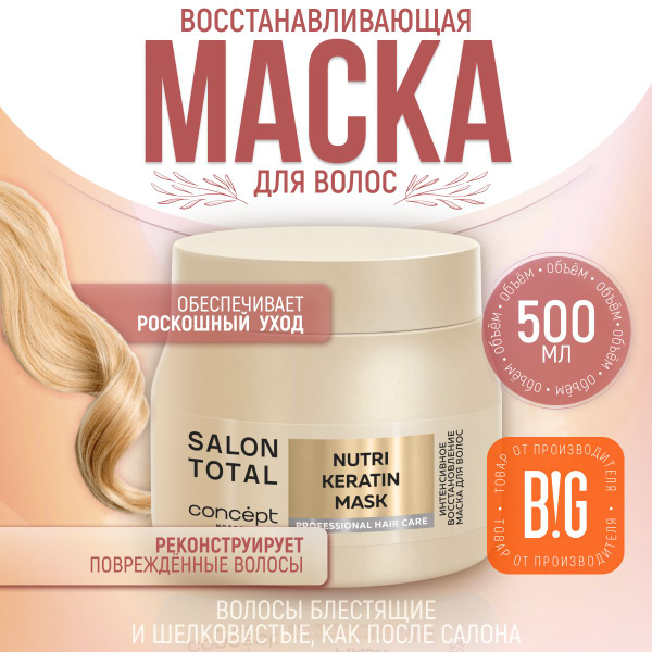 Concept Маска Интенсивное восстановление (Keratin&Honey Repair Mask ...
