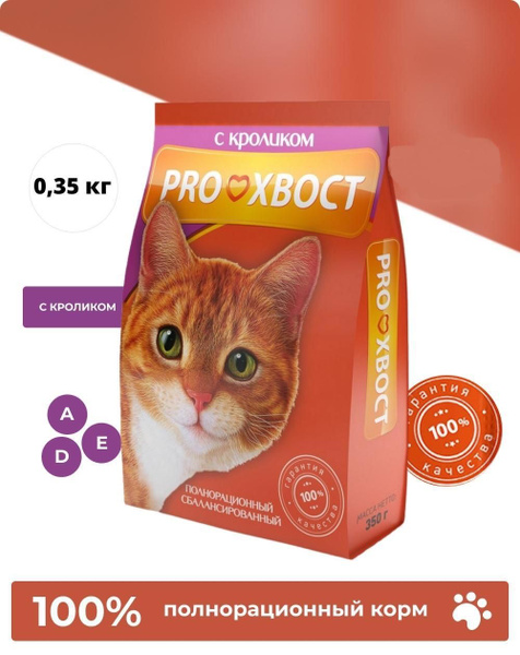 PROХВОСТ Кролик 350 гр Сухой Корм для Кошек - купить с доставкой по ...