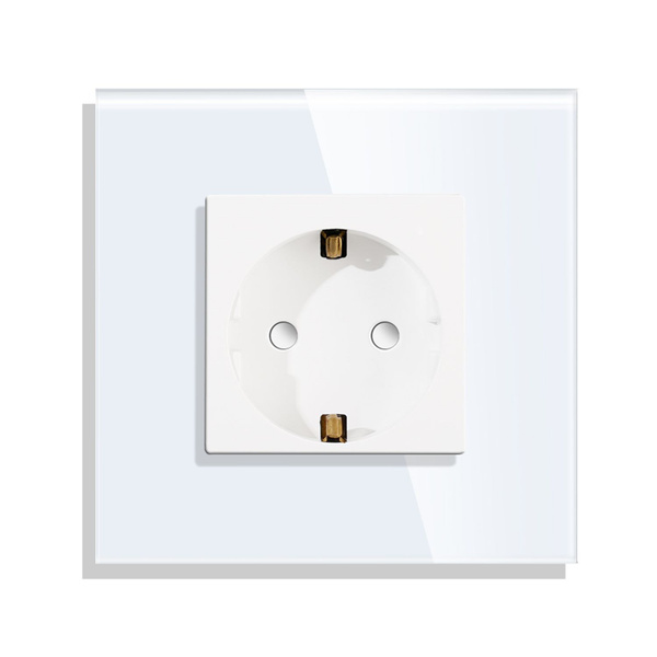 Розетка 16А 250V 1 пост рамка закаленное стекло встраиваемая розетка с ...