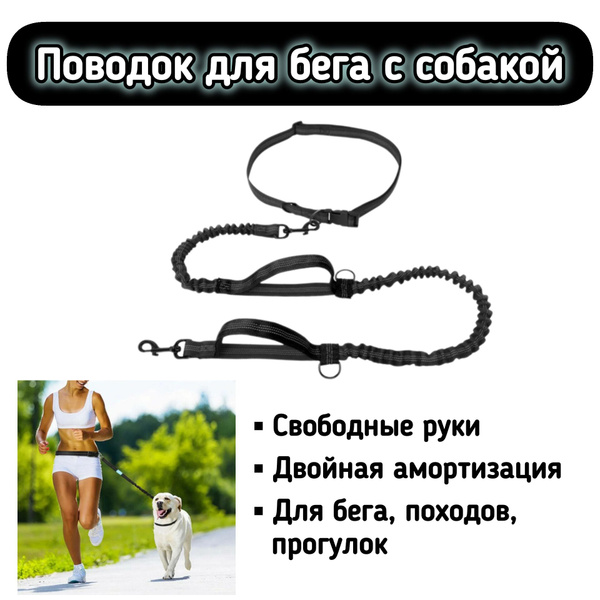 Поводок Свободные руки для бега с собакой, черный - купить с доставкой ...