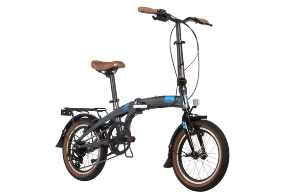 Велосипед складной 16" NOVATRACK TOWN 7 скоростей серый с багажником на ...
