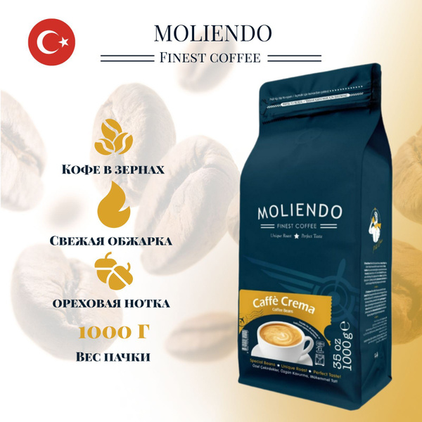 Кофе в зёрнах MOLIENDO CAFE CREMA PREMIUM 100% Арабика (Эфиопия и ...