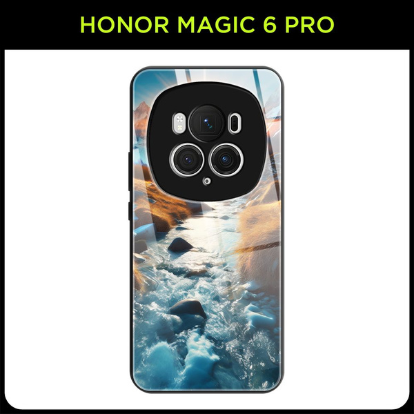 Стеклянный чехол на Honor Magic 6 Pro / Хонор Меджик 6 Про с принтом ...