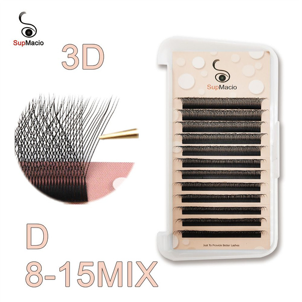 готовые пучки для наращивания ресниц 3d SUPMACIO 8-14 MIX 0.07MM C D 3D ...