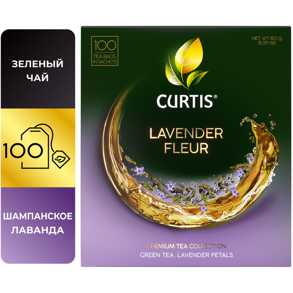 Чай зеленый в пакетиках CURTIS "Lavender Fleur" c лавандой, лепестками ...