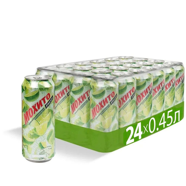 Мохито Fresh Коктейль Мохито с соком, 24 шт. 0,45 л. купить на OZON по ...