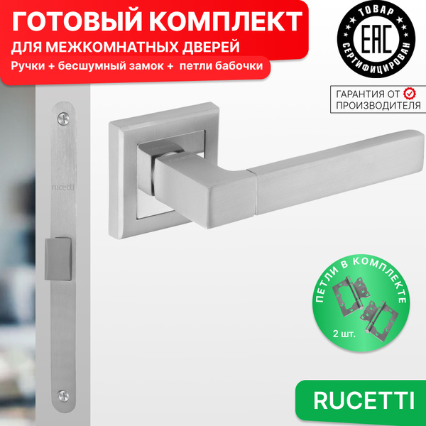 Комплект для межкомнатной двери Rucetti Дверная ручка RAP 16 S SC ...