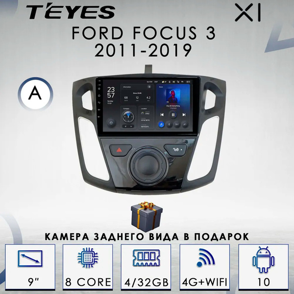 Штатная автомагнитола Teyes X1/ 4+32GB/ 4G/ Ford Focus 3 A/ Форд Фокус ...