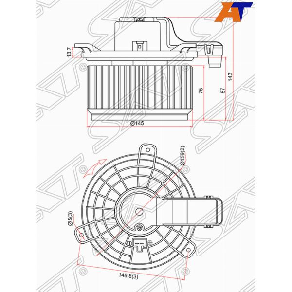 Мотор печки для Митсубиси Аутлендер 3 2012-2015, Mitsubishi Outlander 3 ...