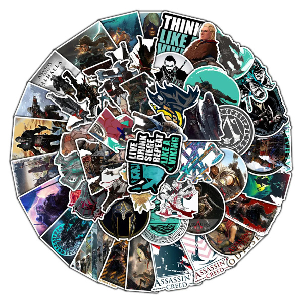 Наклейки Assassin's Creed 50шт / Assassin's Creed stickers 50pcs ...