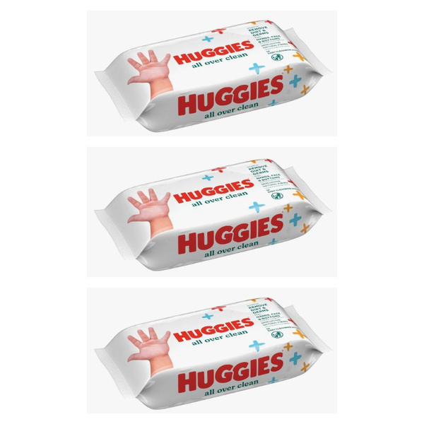 Huggies Влажные салфетки Классик, 56 шт, 3 уп. - купить с доставкой по ...