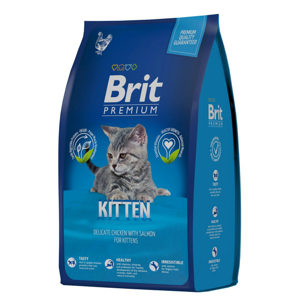 Корм сухой Brit для котят курица-лосось, 800г, 4 штуки - купить с ...