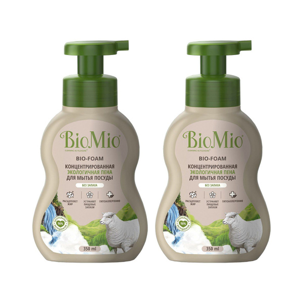 BIO MIO Пена для мытья посуды Bio-Foam Без запаха 350мл 2шт - купить с ...