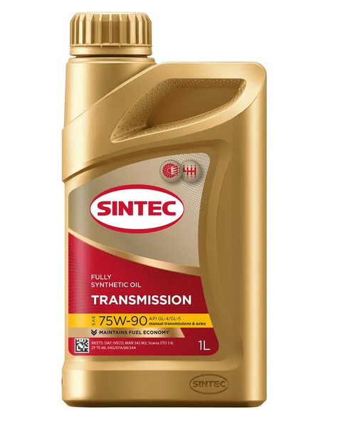 Масло трансмиссионное 75W90 Sintec, GL4/5 1л синтетическое - купить по ...