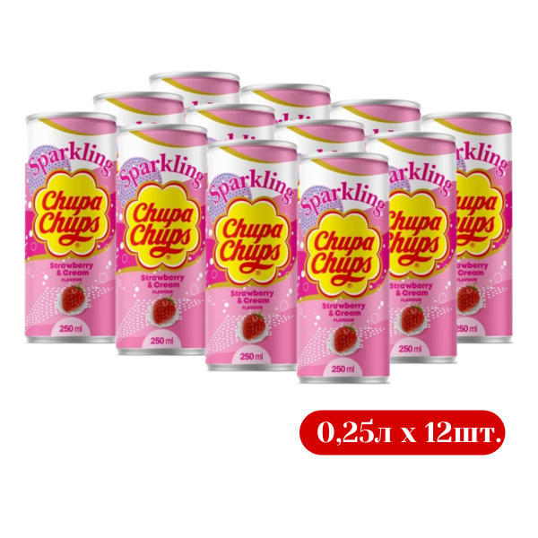 Chupa Chups Клубника со сливками 0,25л./12шт. Чупа Чупс - купить с ...