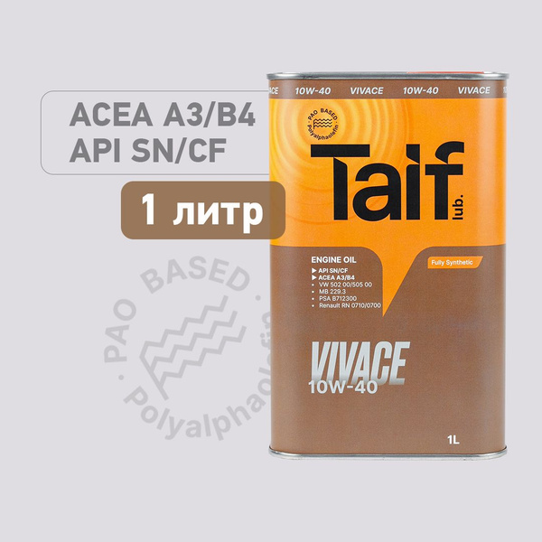 Масло моторное TAIF 10W-40 Синтетическое - купить в интернет-магазине ...