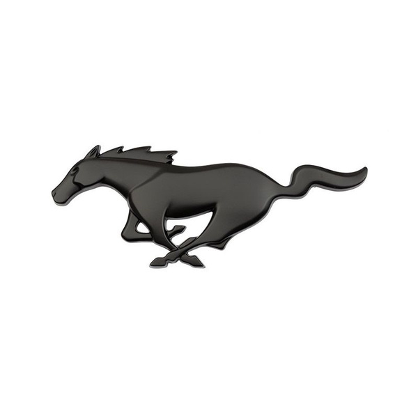 Металлическая наклейка на авто лошадь mustang черная шильдик - купить ...