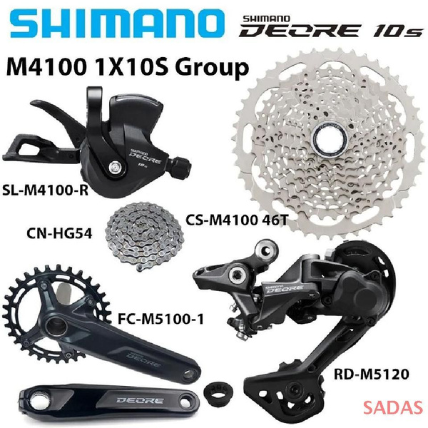 Shimano Deore M4100, группа скоростей 1x10, переключение SL-R/RD-M5120 ...