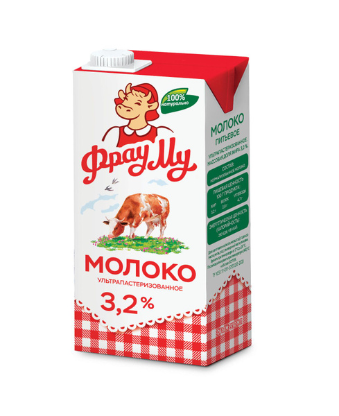 Молоко ультрапастеризованное 3,2% 950 мл, Фрау Му купить на OZON по ...