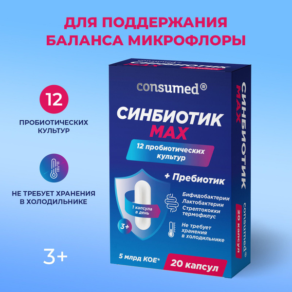 Синбиотик MAX пробиотики, пребиотики. Бады для кишечника, ЖКТ ...
