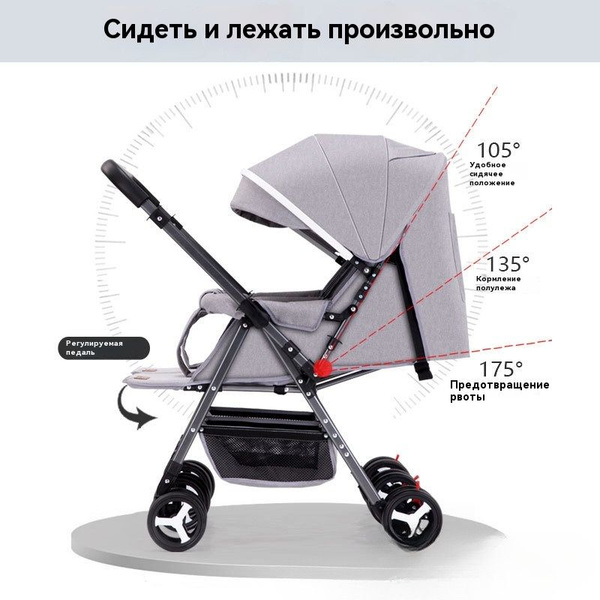 Коляска для близнецов подходит для двоих детей портативная складная ...