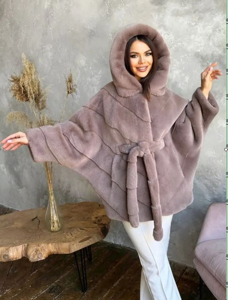 Шуба искусственная BENGALA, Зима, размер 50, цвет латте, Искусственные ...