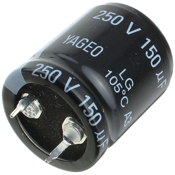 Конденсатор 150мкФ 250В, 2225S2, 105C, Yageo LG250M0150BPF-2225 Snap-in ...