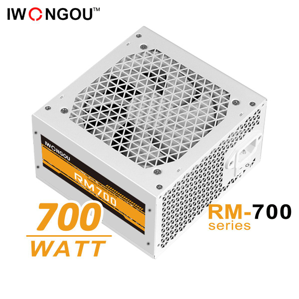 Белый блок питания для компьютера IWONGOU 700W (RM700) ATX,12CM кулер ...
