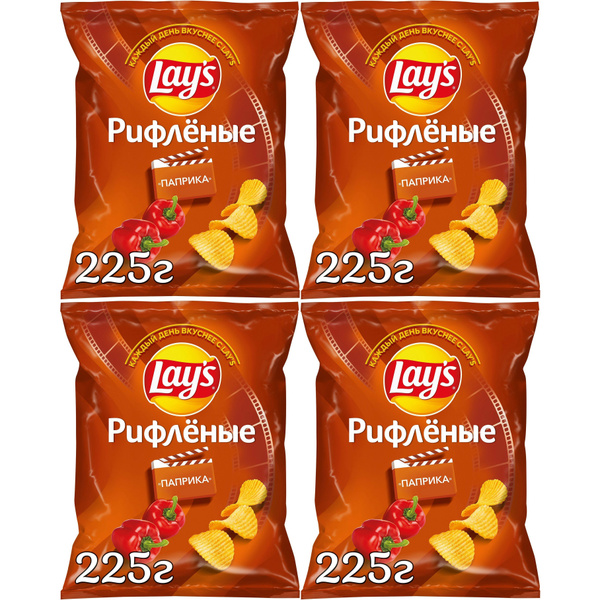 Чипсы картофельные Lay's паприка 225 г, набор: 4 штуки купить на OZON ...