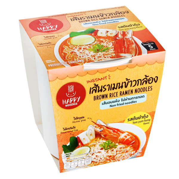 Лапша рамен быстрого приготовления "Том Ям" 70г Happy Noodle (средней ...