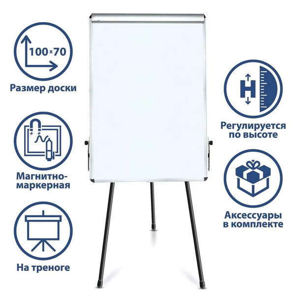 Доска-флипчарт магнитно-маркерная демонстрационная для офиса и дома ...