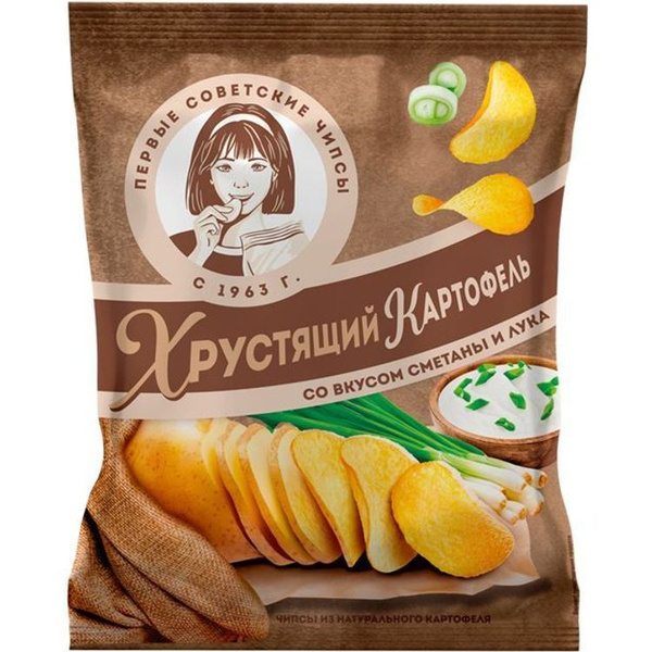 Чипсы картофельные Хрустящий картофель сметана и лук 70 г купить на ...