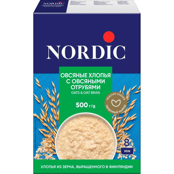 Хлопья Nordic овсяные с отрубями 500 г купить на OZON по низкой цене ...