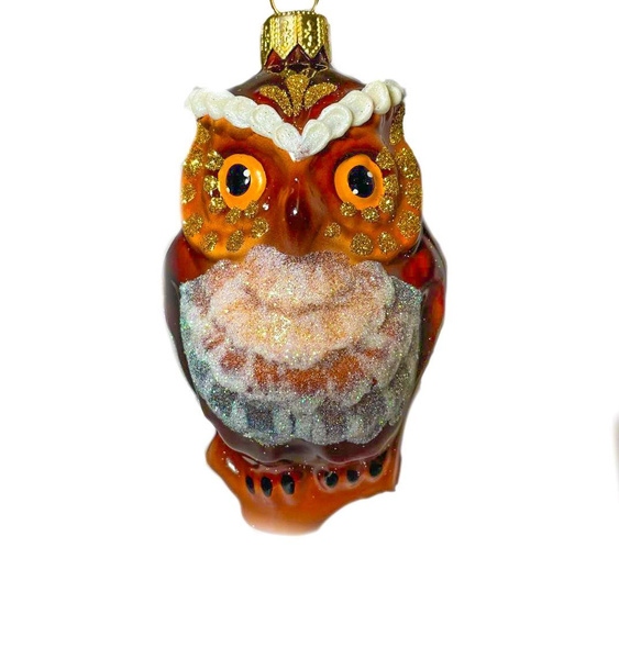 Стеклянная елочная игрушка Сова Ариель купить c доставкой на OZON по ...