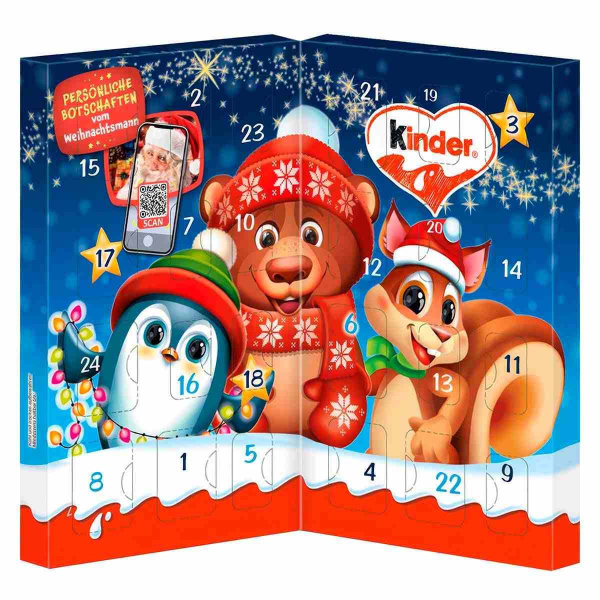 Новогодний адвент календарь для детей Kinder 113 г купить на OZON по ...