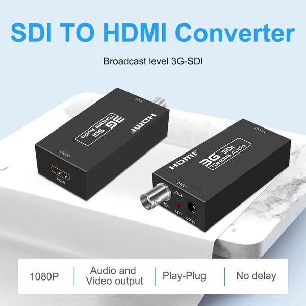 2*Адаптер 3G SDI к HDMI Аудио Адаптер HD-SDI/3G-SDI BNC 1080P ЦАП ...