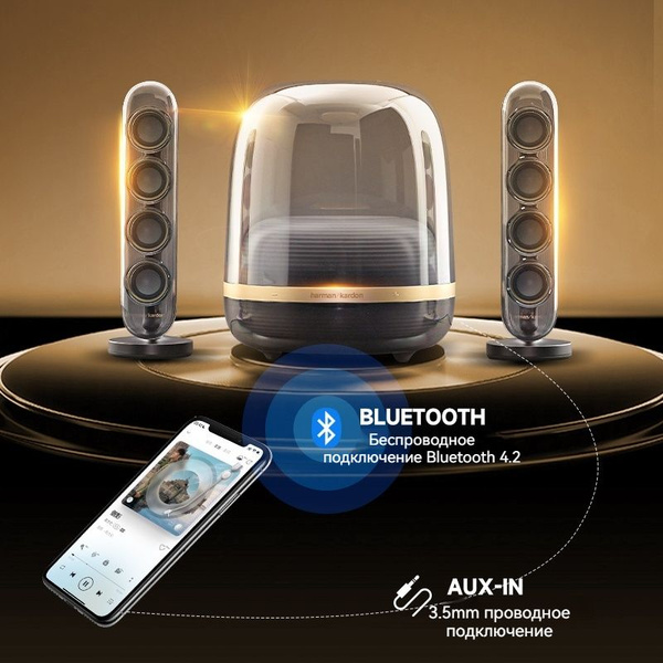 Harman Kardon Crystal 4 Ink Gold Беспроводной Bluetooth Аудио Динамик ...