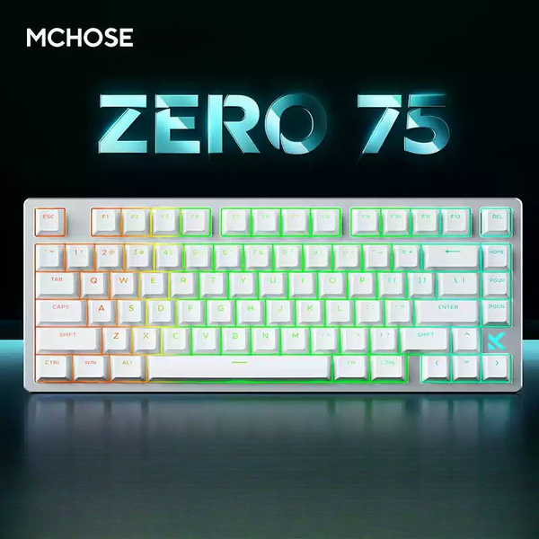MCHOSE Клавиатура проводная ZERO 75, Английская раскладка, серебристый ...