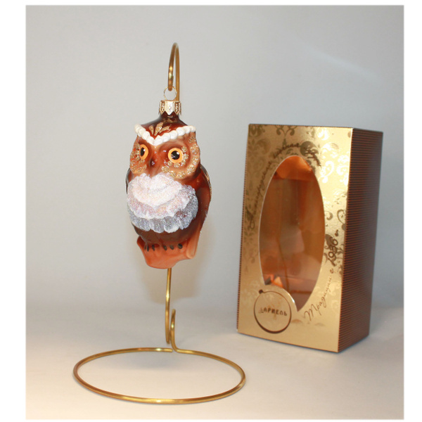 Стеклянная елочная игрушка Сова Ариель купить c доставкой на OZON по ...