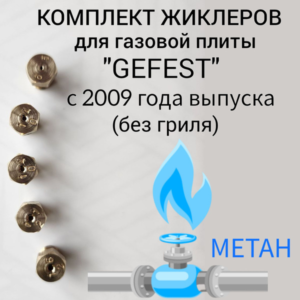 Жиклеры (форсунки/сопла) для газовой плиты "GEFEST" на природный газ с ...