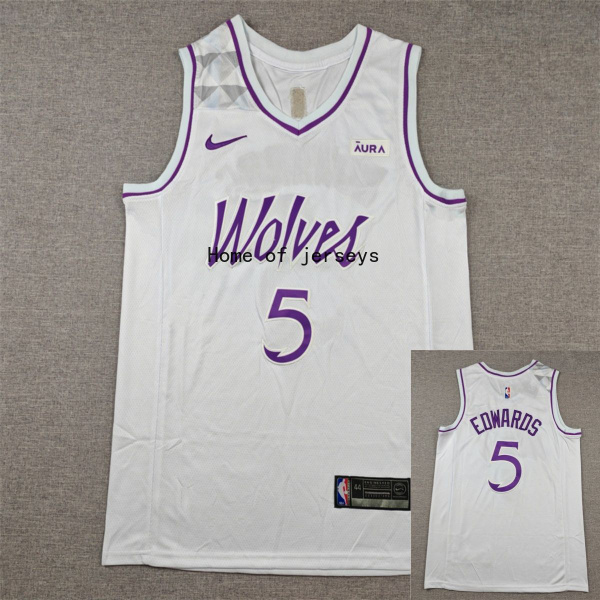 Форма баскетбольная NBA Jerseys Anthony Edwards #5 Футболка Minnesota ...