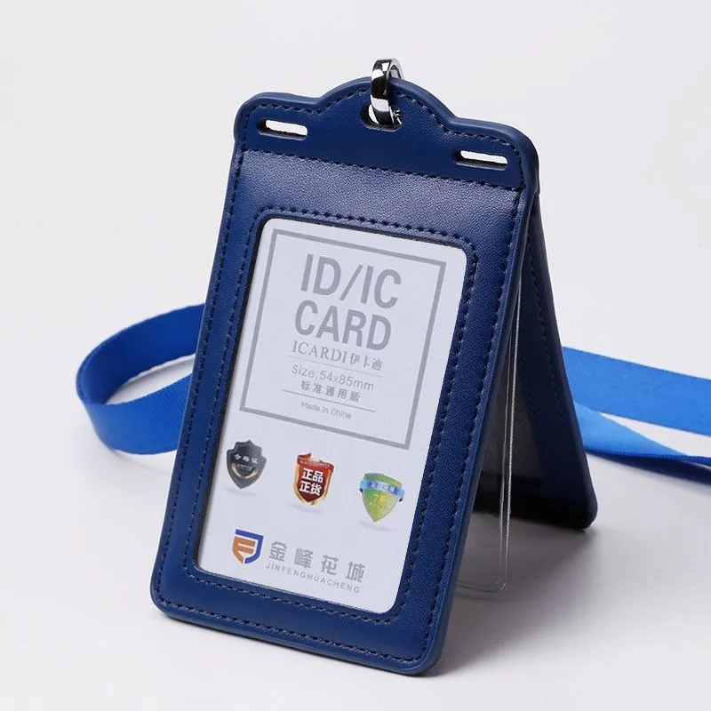 Чехол для пропуска Натуральная кожа Держатель для бейджа документ черн