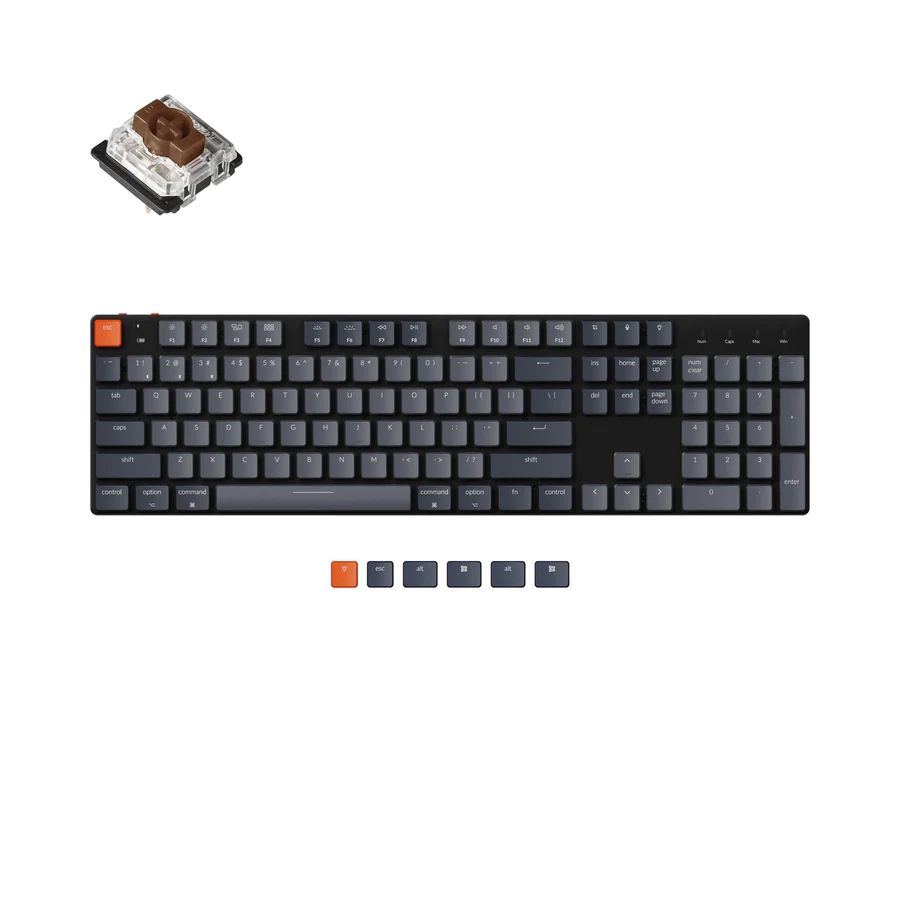 KeychronИгроваяклавиатурабеспроводнаяK5SEA3-B,(GateronGProBrown),Русскаяраскладка,черный