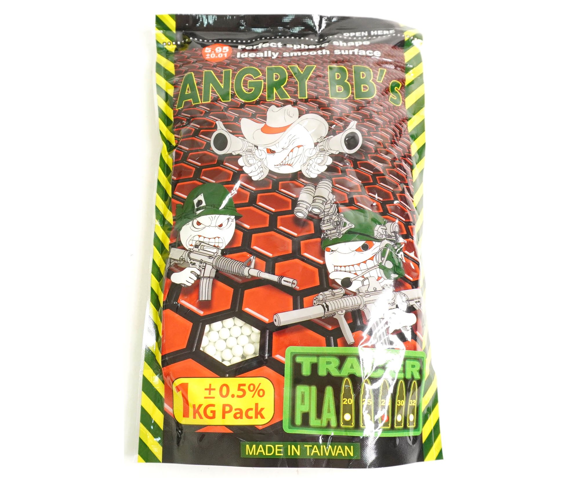 Шары трассерные Angry BB's 0,28 г, 3500 штук (1 кг, зеленые)