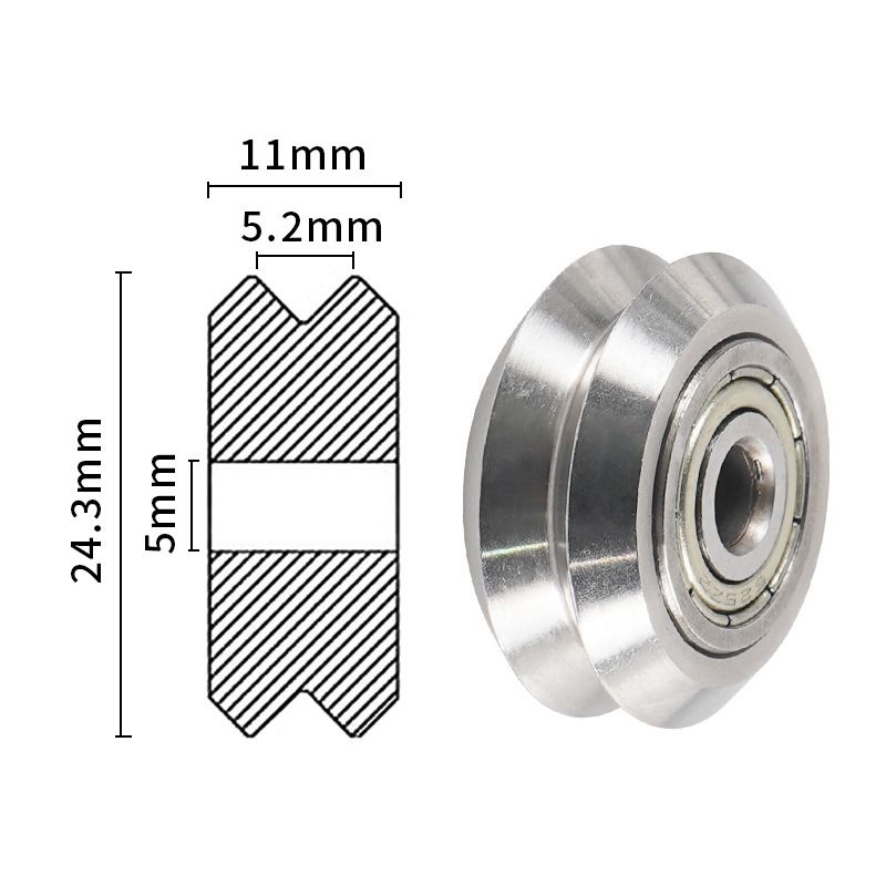 Ролик линейный 5х11х24 V-Slot металлический под профиль 2020