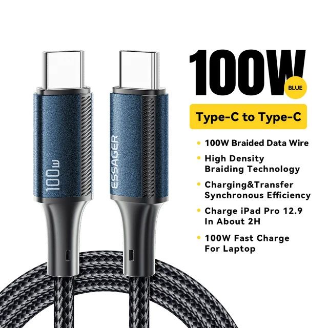 Essager Кабель питания USB Type-C/USB Type-C, 1 м, темно-синий