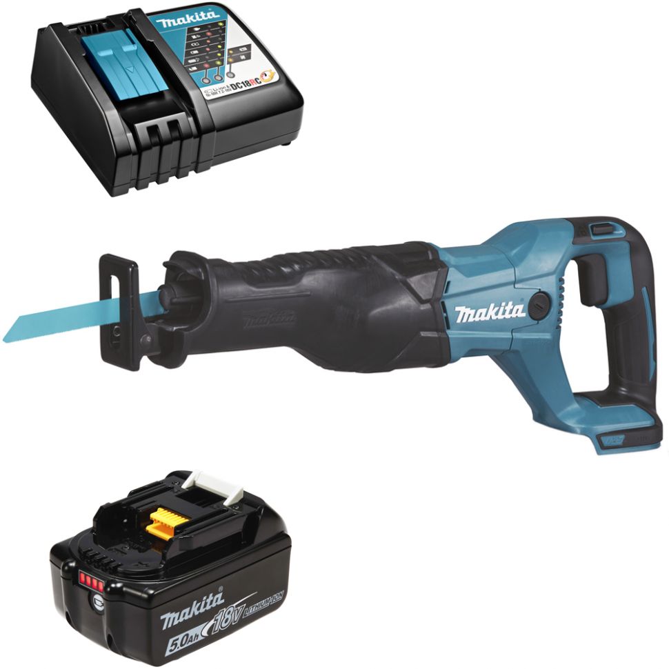 Аккумуляторная сабельная пила Makita DJR186RT1 (18V, 1x5Ah, Li-Ion)